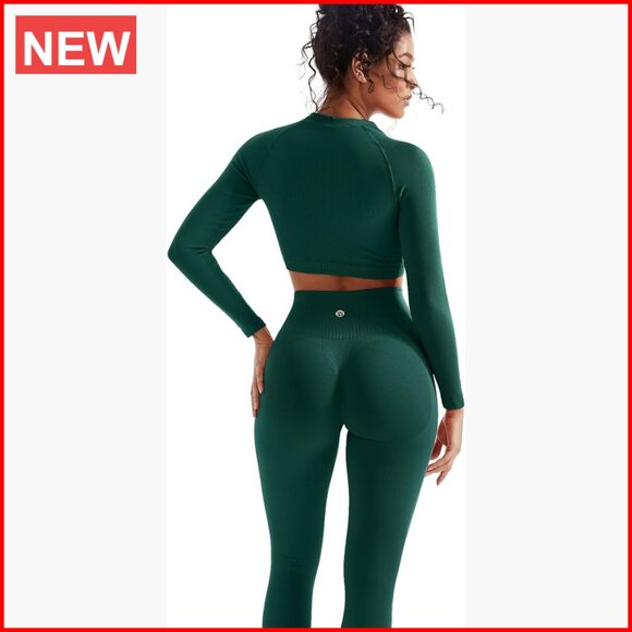 Seamless Leggings and Crop Top Workout Set 90% Nylon 10% Spandex